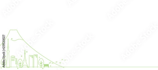 Obraz 輝く都市の街並み　東京　日本　富士