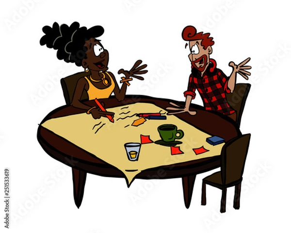 Obraz World Cafe table collaborative work - Table Josephine and Mark