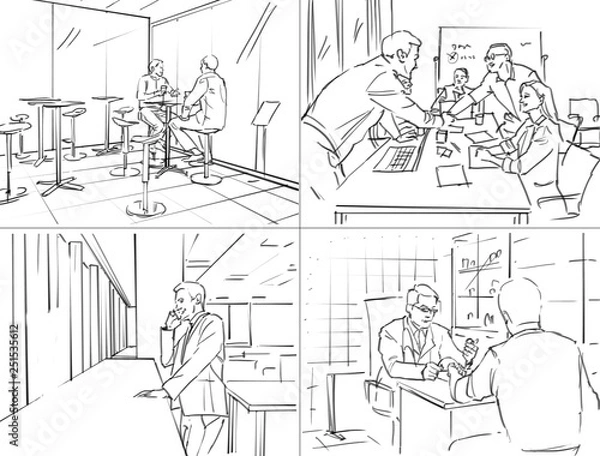 Obraz Życie biurowe Storyboard