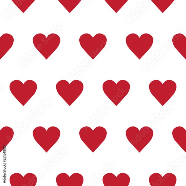 Obraz Vector seamless pattern with small hearts on white background