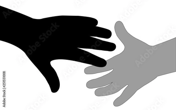 Fototapeta a pair hands silhouette vector