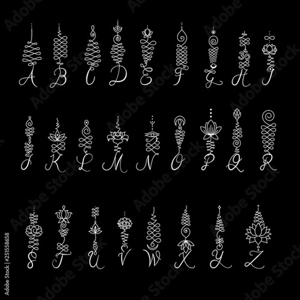 Obraz Unalome Sacred Font