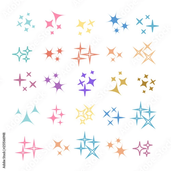 Fototapeta Icon sparkle line. Bright firework, decoration twinkle, shiny flash