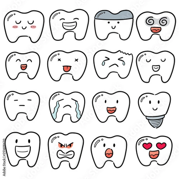 Fototapeta vector set of teeth