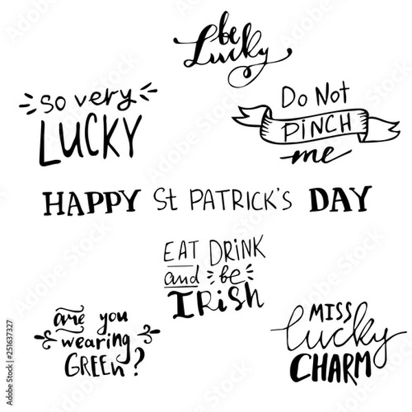 Fototapeta St Patrick s day handwritten quotation poster vector