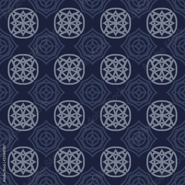 Fototapeta Bright seamless pattern with circular geometric curls.