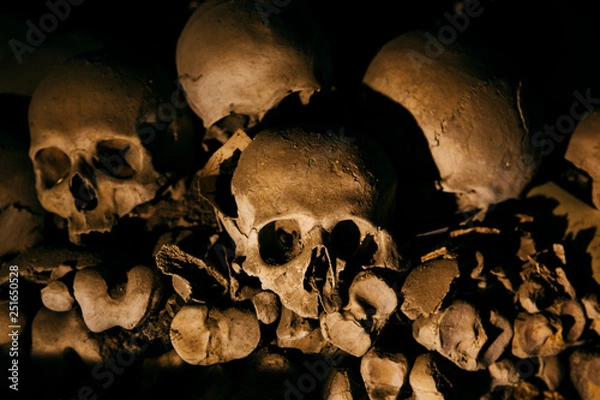 Fototapeta Naples (Italy) - The Fontanelle cemetery is a charnel house, an ossuary, located in a cave in the tuff hillside in the Materdei section of the city