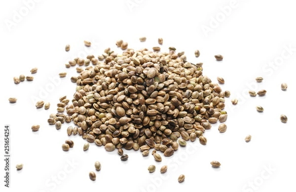 Fototapeta Hemp seeds isolated on white background