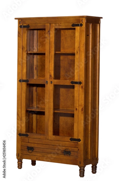 Fototapeta image on white background of a bookshelf furniture  