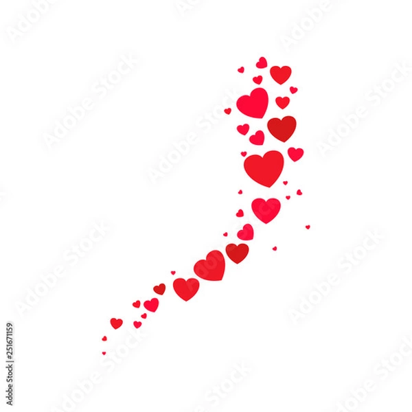 Fototapeta Logo heart illustration.Red heart design icon flat. Modern flat valentine love sign. Trendy vector hart shape, symbol for web site design, button to mobile app. Logo heart illustration.