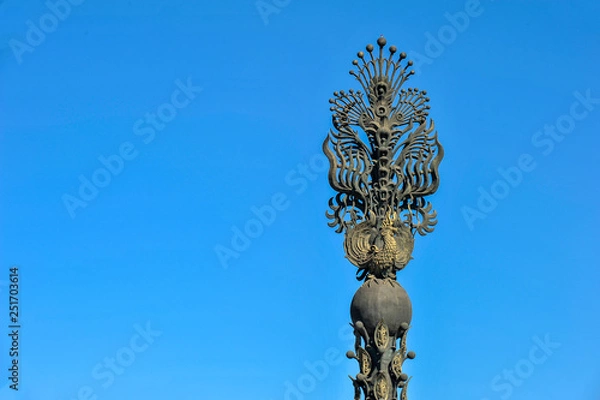 Fototapeta Tangshan City - March 30, 2018: Sculpture and Architecture of Tangshan Nanhu Park, Tangshan City, Hebei Province, China.