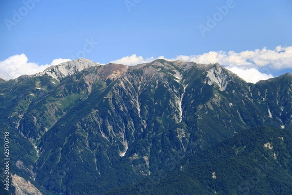 Fototapeta 剣岳山頂からの後立山連峰　白馬岳　旭岳遠景