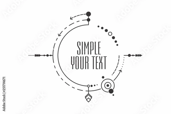Fototapeta Minimalistic design. Vector lines. Frame for text graphics of modern art. design of business cards, invitations, gift cards, flyers, brochures, tattoo