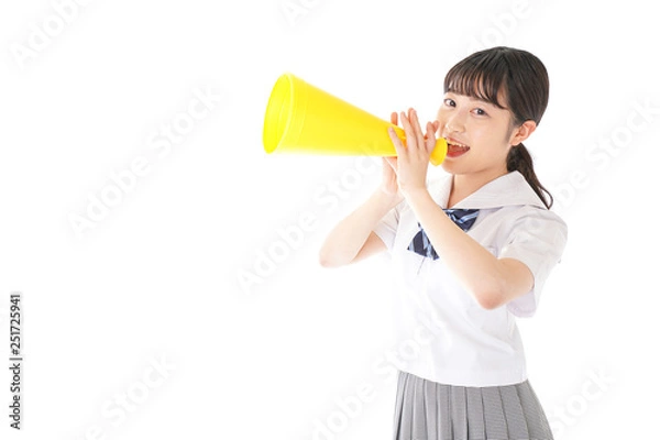 Fototapeta 応援をする学生