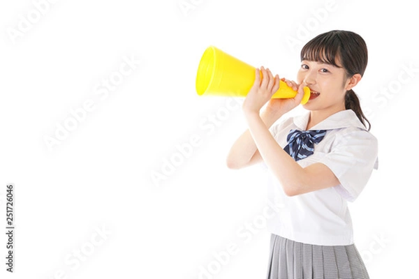 Fototapeta 応援をする学生