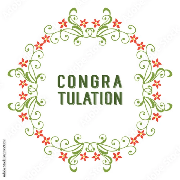 Fototapeta Vector illustration leaf flower frame style for write congratulation hand drawn