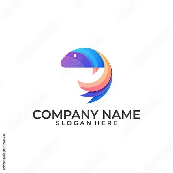 Fototapeta Abstract Fish Colorful Concept Illustration Vector Template