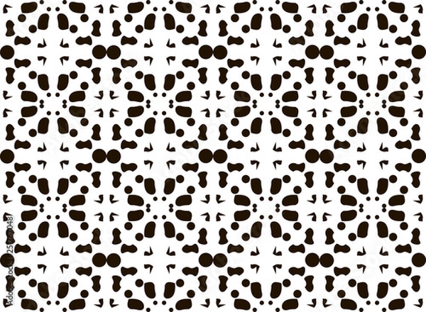 Fototapeta vector black and white stylized floral ornament for ceramic tiles