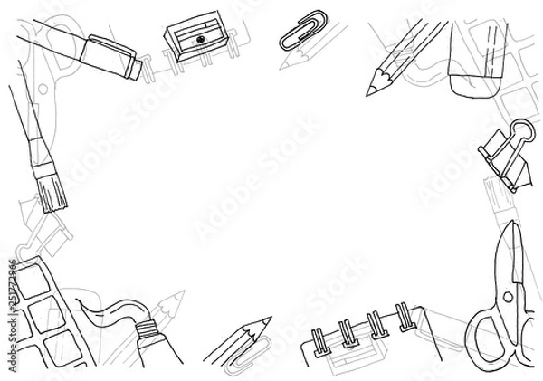 Obraz illustrated Stationery Background