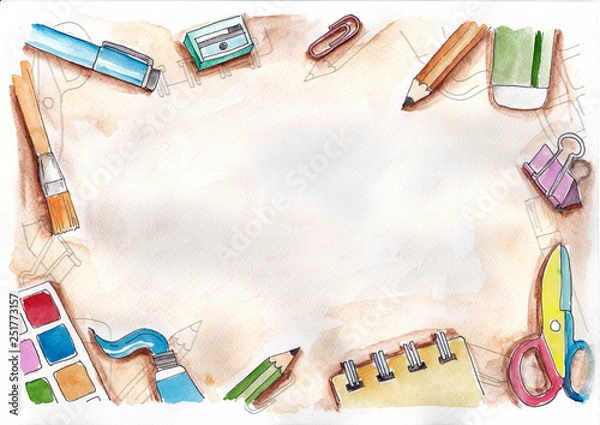 Obraz illustrated Stationery Background