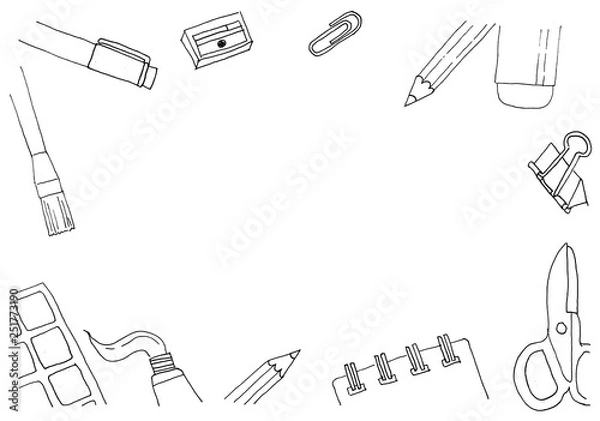Obraz illustrated Stationery Background
