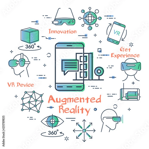 Obraz Vector virtual reality concept - augmented reality