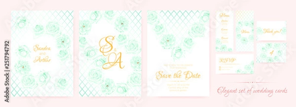 Obraz Wedding Invitation, Cards Templates Set.