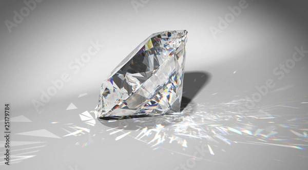 Obraz Jeden duży diament z błyskami