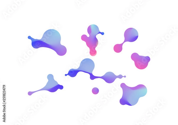 Fototapeta Template of fluid organic shapes. Abstract liquid gradient shapes. Set of abstract modern graphic elements