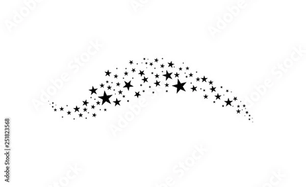 Fototapeta Falling star. Cloud of stars isolated on white background. Vector illustration