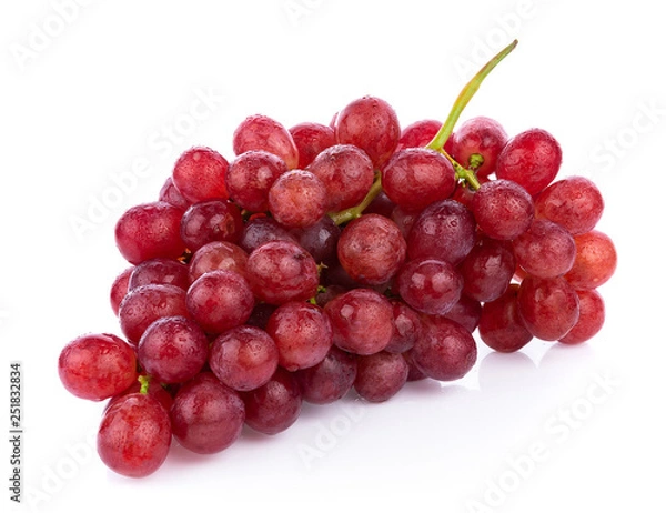 Obraz Ripe red grape isolated on white background
