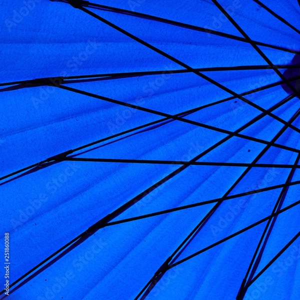 Fototapeta Abstract line with geometric cross lines on blue background