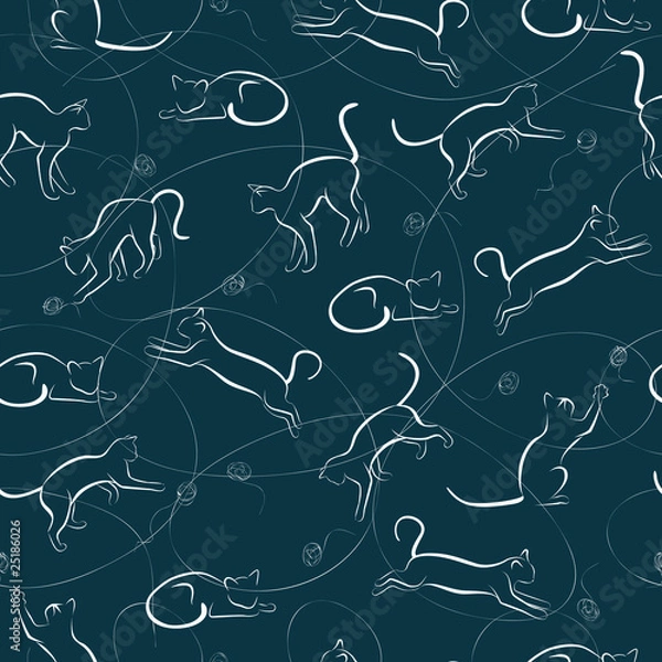 Fototapeta seamless cats background