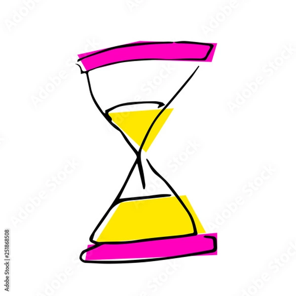 Fototapeta Free hand vector drawing of a sand clock.