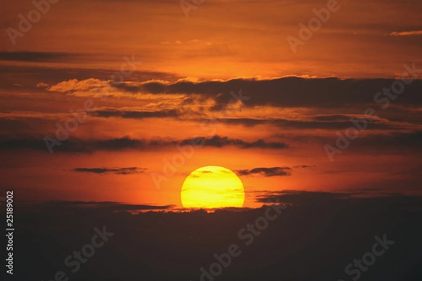 Obraz firey sun landscape