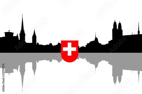Fototapeta zürich schweizerfahne