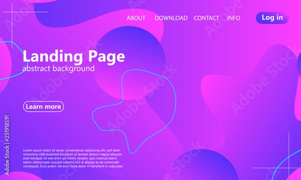 Fototapeta Website landing page. Fluid background.