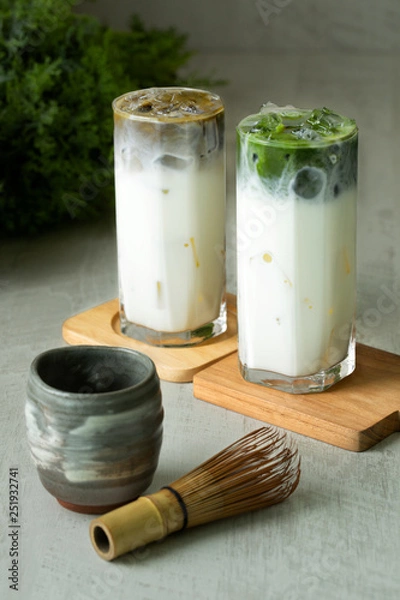 Fototapeta Ice Matcha latte.