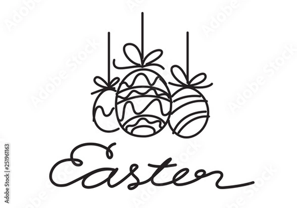 Fototapeta hand draw easter, vector