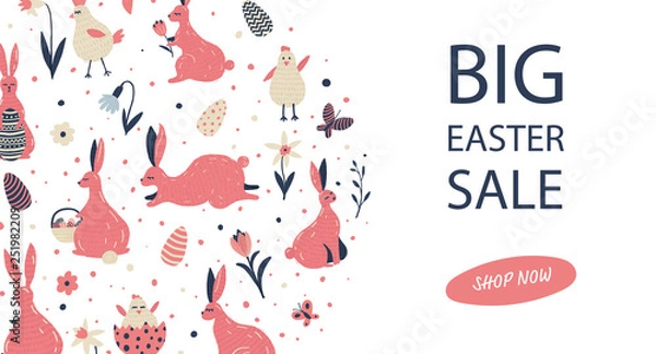 Fototapeta vector happy easter