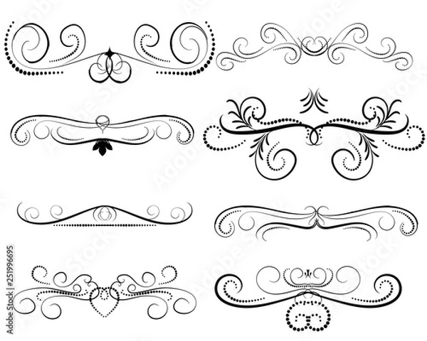 Obraz Set of decorative florish dividers, borders