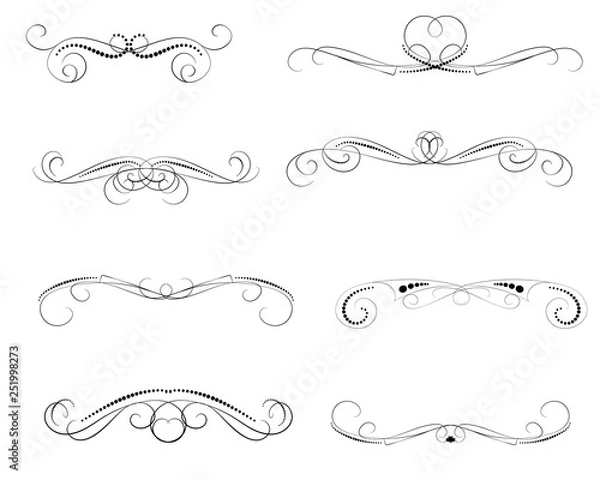 Obraz Set of decorative florish dividers, borders