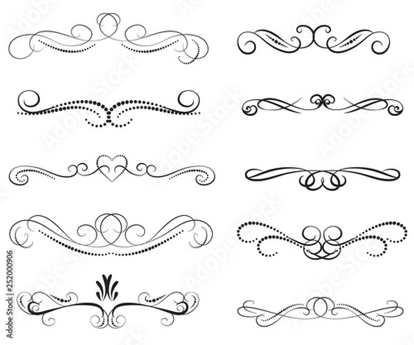 Obraz Set of decorative florish dividers, borders