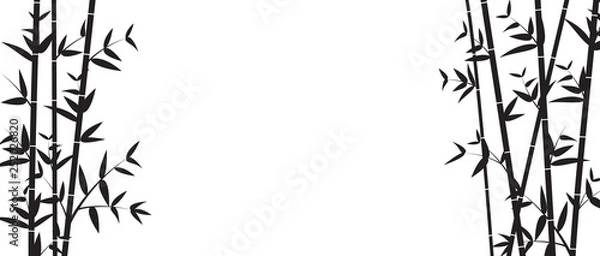 Fototapeta Bambus sylwetka szablon tło - ilustracji wektorowych