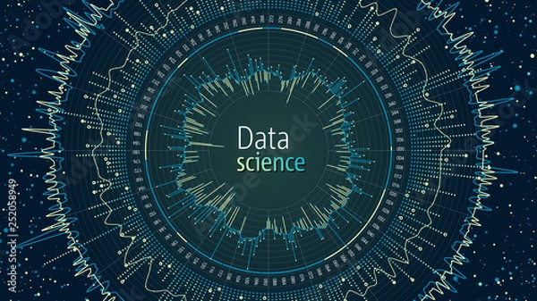 Fototapeta Big data visualization concept. Infographics design. Analytics concept background. Beauty of data. Abstract radial plot