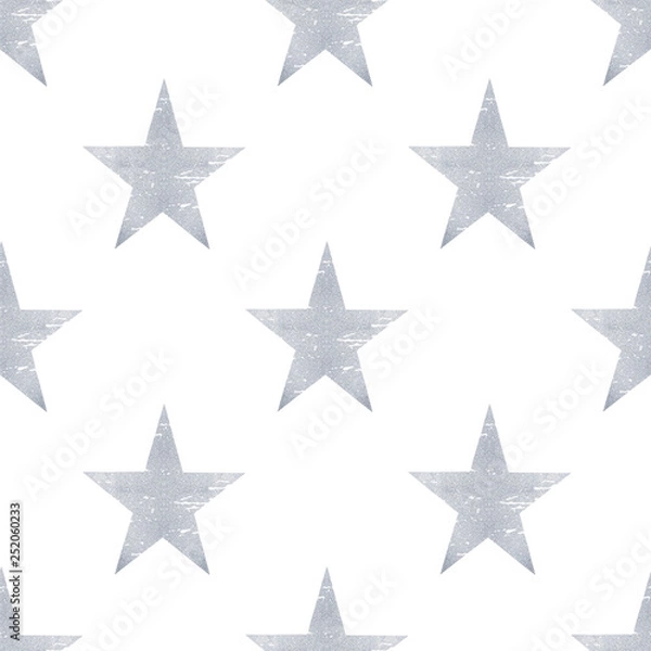 Fototapeta Silver star seamless pattern