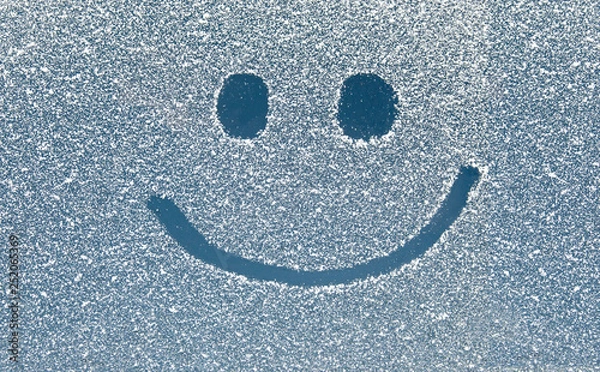 Fototapeta Smile on snow window