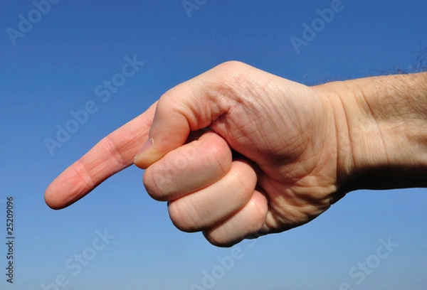 Fototapeta Hand Pointing Down