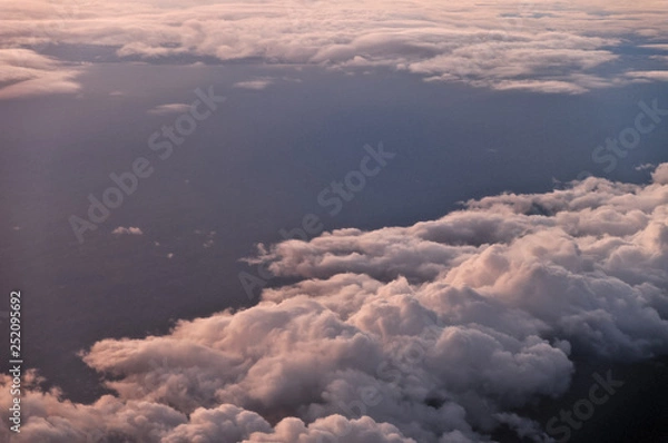 Obraz Beautiful Cloudscape Scene at Sunset from Airplane