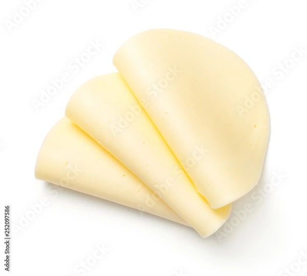 Obraz Mozzarella Cheese Slices Isolated On White Background